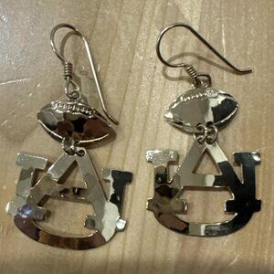Fan Dangles Auburn University Football Earrings Gold Plated